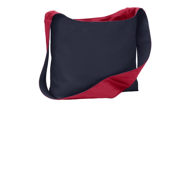 Bolso bandolera de lona de algodón Port Authority®. BG405 Azul marino/ Rojo chile OSFA Autoridad Portuaria BG405