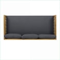 thumbnail image 4 of Outdoor 3-Seater Daybed with Rattan Arms & Dark Gray Cushions | Acacia Wood | Dark Gray, 4 of 13