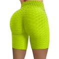 thumbnail image 4 of Ozmmyan 2PC Women's Workout Shorts Wrinkled High Waist Hip Stretch Solid Color Fitness Yoga Pants Shorts, 4 of 7