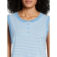 thumbnail image 5 of Time and Tru Women's Sleeveless Curve Hem Henley Midi Dress, 5 of 6