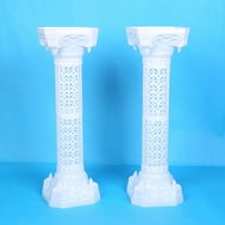 HOMEMAXS White Plastic Roman Pillar for Wedding Decor Retro and Elegant Look with Stable Placement 14.5 Inches