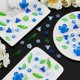 thumbnail image 4 of Kit de cuentas acrílicas con forma de flores y hojas, cuentas azules para colgantes florales, campanillas, tulipanes, lilas, flores de 4 pétalos, cuentas de flores., 4 of 7