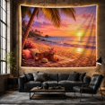thumbnail image 6 of Tropical Beach Picnic with Palm Trees and Sunset Waves, Romantic Coastal for Beach Lovers, Canvas Art Decor, Housewarming Gift, Tapestry Wall Hanging for Living Room and Bedroom, 6 of 7
