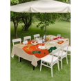 thumbnail image 4 of Outdoor Tablecloth with Umbrella Hole for Patio/Picnic/Party/Camping, Khaki Gourd Waterproof Table Cloth Rectangle Table Cover Washable, Floral Modern Art Red Beige (54"x 80"), 4 of 9