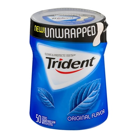 UPC 012546006064 product image for Trident Unwrapped Original Flavor Sugar Free Gum, 50 Piece Bottle | upcitemdb.com