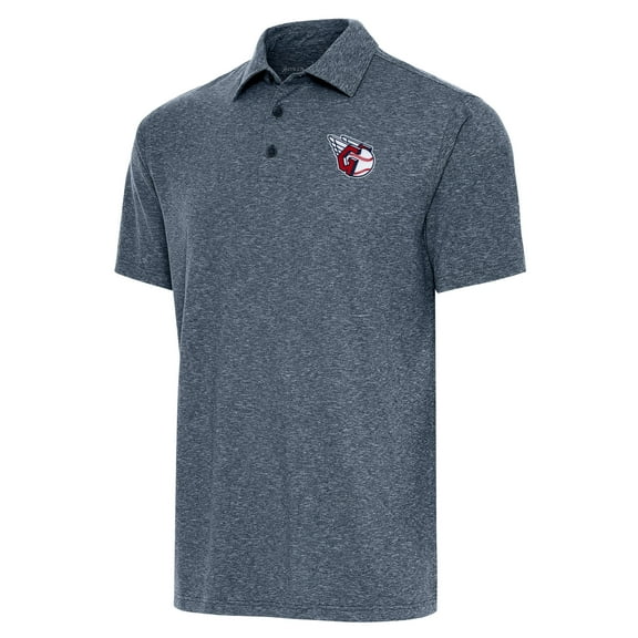 Men's Antigua  Heather Navy Cleveland Guardians Par Polo
