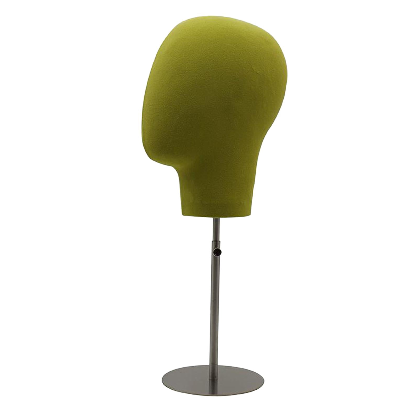 EHJRE Mannequin Head Making Display Model with Stable Stainless Steel Adjustable Base for Showing Hats Headphones Jewelry Suitable for Home Salon Shop M Green