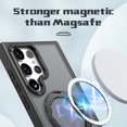 thumbnail image 2 of Phone Case for Samsung Galaxy S24 Ultra Strengthened Magnetic Ring Stand Translucent Back Cover Compatible with Magsafe, Military-Grade Shockproof Anti-fall Protection Case for Men Women,Black, 2 of 6