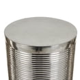 thumbnail image 5 of DecMode 18" x 24" Silver Metal Ribbed Drum Accent Table, 3-Pieces, 5 of 9
