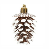 6-Pack Pinecone Christmas Ornaments, Plastic Painted Christmas Tree Decorations, Set of Holiday Hanging Pendants for Home Decor(Coffee)