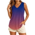 thumbnail image 2 of Molidfa Women's V-Neck Sleeveless Gradient Color Relaxed Fit Casual Cami Modern Summer Top, 2 of 5