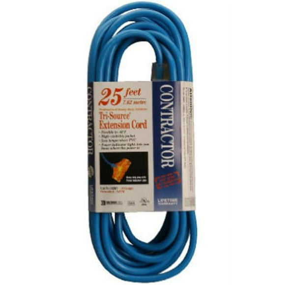 Coleman Cable 03267-06 25 ft. Blue Power Block Extension Cord