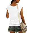 thumbnail image 3 of Women Cap Sleeve Blouses Rose Graphic Tees T-Shirt Casual V Neck Tank Tops Loose Fit Summer Basic Shirts, 3 of 3