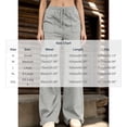 thumbnail image 3 of Costeam Womens Vertical Stitch Cargo Wide Leg Sweatpants Elastic Drawstring Waist Side Patch Cargo Pockets Soft Heather Knit Loose Straight Solid Color Casual Athletic Lounge Trousers, 3 of 7