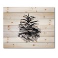thumbnail image 3 of Designart 'Conifer Cone Black and White' Traditional Print on Natural Pine Wood, 3 of 5