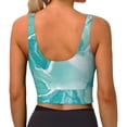 thumbnail image 3 of Lsque Teal Turquoise 1 Printed Women'S Sports Bra, Compression, Moisture Wicking, High-Impact Sports Bra For Women,Supportive sports bra-Small, 3 of 9