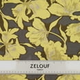 thumbnail image 3 of Zelouf Athena Floral Jacquard  , Sewing, DIY, Crafts Fabric by the Yard, Black/buttercup, 3 Yard, 3 of 4