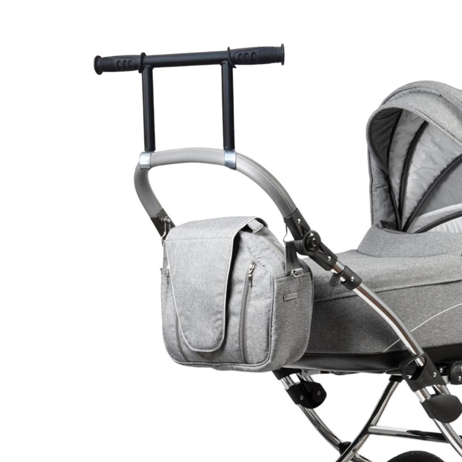 Strollers Handle Extender with Clip Compact and Lightweight Design Pram Cart Handlebar for Easy Storage and Transport