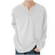 thumbnail image 2 of Blusas y camisas de manga larga con cuello en V para hombre, blusas casuales de color liso con cuello en V y manga larga, blusas de poliéster para hombre, 2 of 6