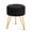 Black/13.19 x 13.19 x 17.91 inch, variant on Alvantor Round Vanity Stool with Padded Seat and Gold Metal Legs, Black, 13.19 x 13.19 x 17.91 in