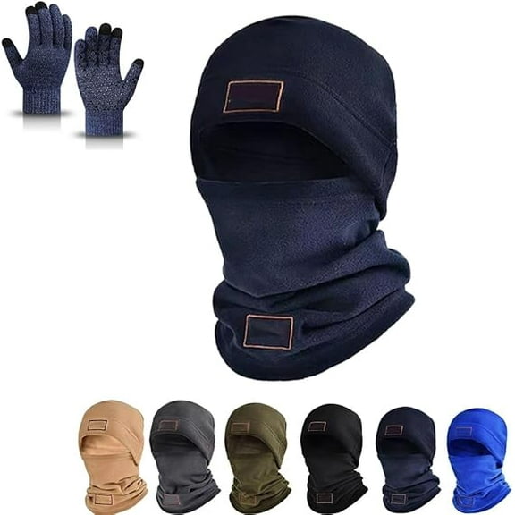 Windproof Hat Windproof Mask Polar Fleece Bandana Full Face Thermal Ski Mask Neck Warmer Winter Face Masks for Cold Weather(Blue)