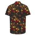 thumbnail image 3 of Camisas de Manga Larga para Hombres, Botón de Impresión Blusa de Cuello, Camisa de Poliéster de Moda Casual, 3 of 5