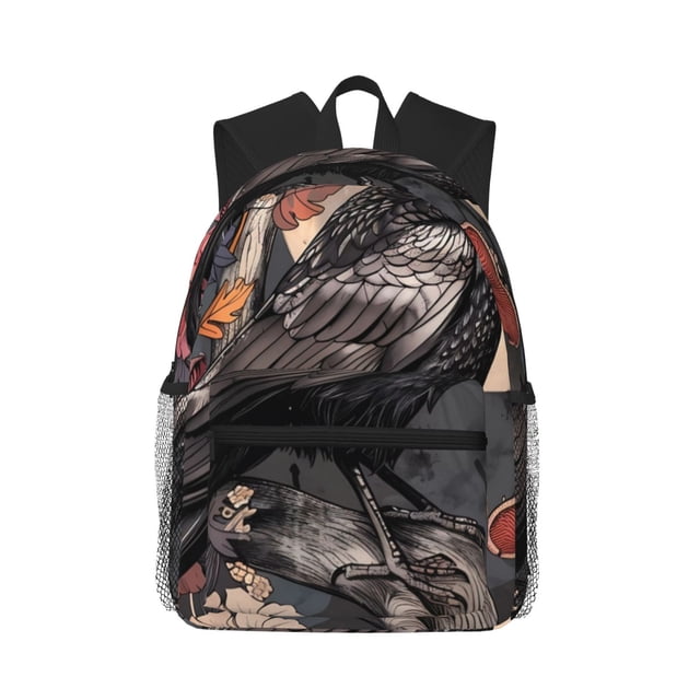 Balery Moonlit Crow Blossoms Mochila para Mujeres y Hombres, Mochila Ligera Casual para Viajes, Mochila Clásica Básica para la Universidad