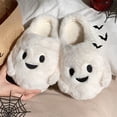 thumbnail image 6 of NexTorq Unisex Halloween Cute Ghost Plush Clog Slippers - Halloween Slippers Indoor Slippers Fuzzy Warm Closed Toe Mule House Shoes for Women and Men White 5.5, 6 of 8