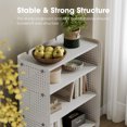 thumbnail image 4 of Fenge 4 Tier Bookshelf, Modern Open Bookcase with Pegboard, 33.6 Inches Small Book Shelf Storage Organizer, 4 of 8