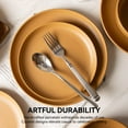 thumbnail image 5 of 12-Piece Stoneware Dinnerware Sets with Mugs | Microwave & Dishwasher Safe | Non-Toxic Dinner Plates Bowls Set | Stackable Matte Glaze Kitchenware for 3, 5 of 5