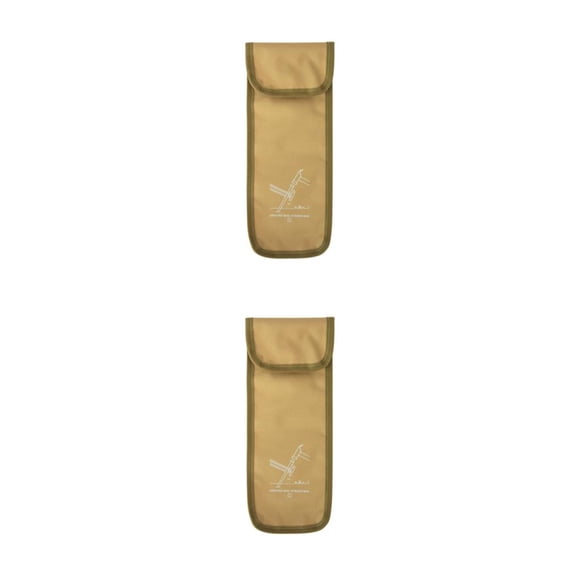Wosthever tienda de campaña al aire libre clavijas bolsa herramientas multifuncional estaca clavos bolsa de almacenamiento resistente al aire Caqui/L 2piezas