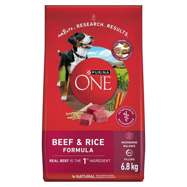 Purina ONE Microbiome Balance Beef & Rice Formula, Dry Dog Food 6.8kg