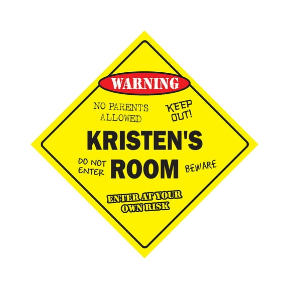 SignMission X-Kristens Room 12 x 12 in. Crossing Zone Xing Room Sign - Kristens