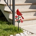 thumbnail image 4 of Metal Yard Art Outdoor and Garden, Garden decorations Outdoor, 36 in, Red Bird Metal Stake, Red Flowers, Green Leaves, 1 Pc, Front Yard, 4 of 7