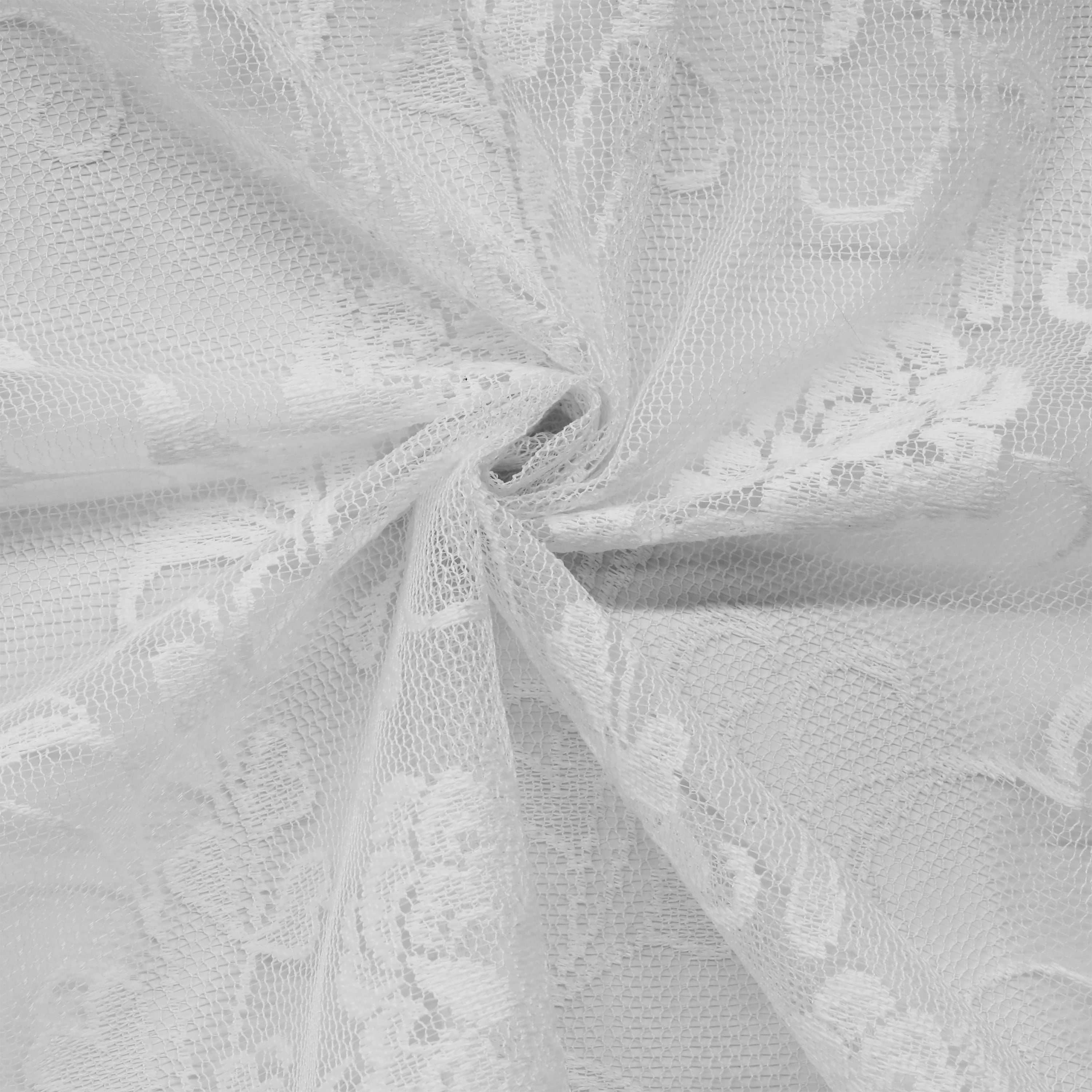 Louis Floral Lace Window Curtain Swag Pair 72" x 32" in White