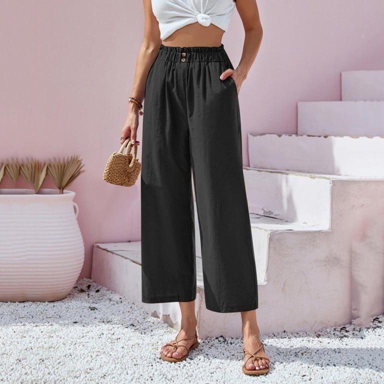 Dress Pants High Waisted Ankle Trousers Ankle Length High Waist