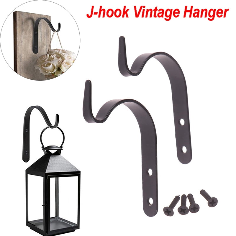 1set Metal Hooks with Screws J-hook Vintage Hanger Cloth Towel Holder Home De.fr 