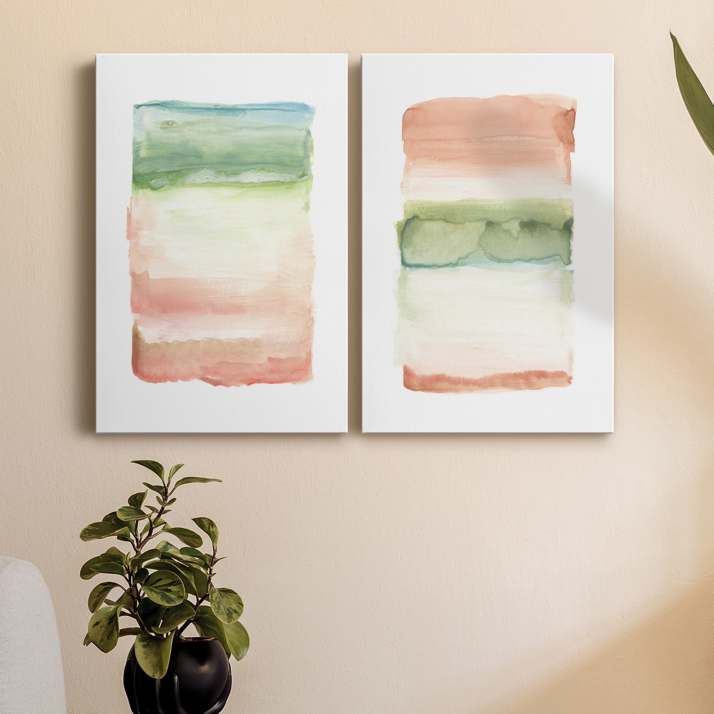 Skye I Premium Gallery Wrapped Canvas - Ready to Hang - Set of 2 - 24 x 36 Each