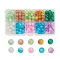 thumbnail image 1 of CHUANK 100pcs 10 Color Crackle Glass Beads 10mm Handcrafted Lampwork Round Crystal Beads Bulk, 1 of 2