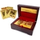 thumbnail image 1 of Juego de cartas con envío gratuito, lámina de oro de 24 quilates con caja de madera, 1 of 9