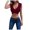 Red, variant on Lindreshi Crop Tops for Women Women's Fashion Casual Color Bottom Strap V-Neck Navel Revealing Vest