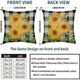 thumbnail image 4 of Sunflower Pillow Covers 18x18 Set of 2 Spring Summer Yellow Floral Butterfly Buffalo Plaid Decorative Throw Pillows Outdoor Farmhouse Pillowcases Linen Cushion Case Decor for Home Sofa Couch Bed, 4 of 6