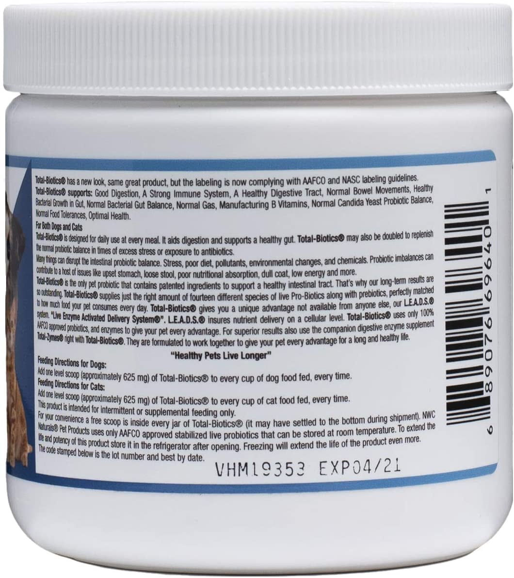 NWC Naturals Total-Digestion Mini-twin Pack Total-Zymes, Total-Biotics Each Jar Treats 100 Cups of Food. Sold by manufacturer.
