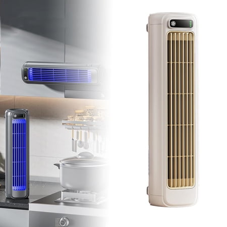 Bladeless Wall-Mounted Fan for Kitchen and Bedroom, 3-Speed Portable Cross-Flow Personal Fan with Punch-Free Installation, AC-Style Quiet Fan