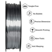 Geeetech 3D Printer Silk Silver PLA Filament 1.75mm,Metal-like Shiny Consumable 1kg (2.2lbs) 1 Spool