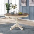 thumbnail image 5 of Prato Round Antique White and Distressed Oak Two-tone Finish Wood Dining Table, 5 of 5