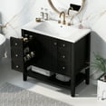 thumbnail image 2 of 36" Bathroom Vanity with Sink Combo, One Cabinet and Three Drawers, Solid Wood and MDF Board, Black, 2 of 12