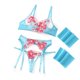 thumbnail image 1 of Conjunto de 4 piezas con bordado de flores, ropa interior, tanga, cinturón, sujetador con tirantes, conjunto de ropa interior Sexy, 1 of 6