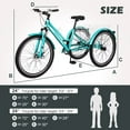 thumbnail image 5 of Lilypelle Adult Mountain Tricycle 24" Tire MTB Three Wheel Cruiser Trike Bike with Large Shopping Basket for Men Women, 5 of 11