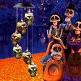 thumbnail image 2 of Solar Halloween Decorations Skeleton Skull String Light ,Skull Wind Chimes Decor Lights Solar Skull Bowl with 6 LED Skull Shaped Charcoal Lights, Waterproof Holiday Lights for Halloween, 2 of 5